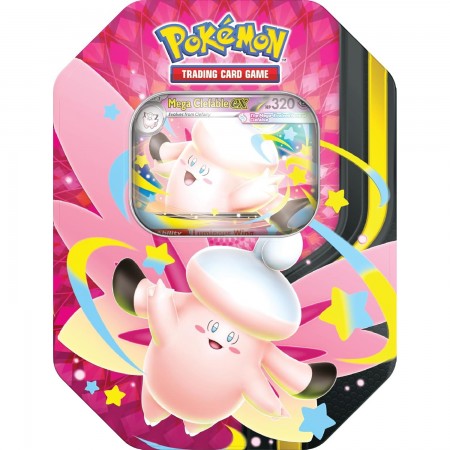 Pokémon Mega Moonlit Mega Clefable ex rinkinys metalinėje dėžutėje